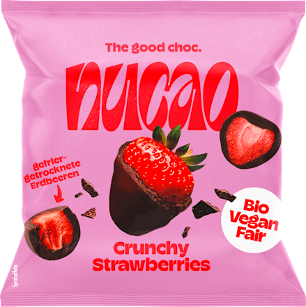 Trockenfrüchte, Crunchy Strawberries, Erdbeeren mit Schokolade, 50 g