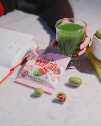 Gedroogd fruit, Matcha Crunchy Aardbeien, Chocolade-aardbeien, 50 g