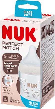 Babyflasche aus Glas Perfect Match, weiß, von Geburt an, 120 ml, 1 St NUK