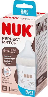 Babyflasche aus Glas Perfect Match, weiß, von Geburt an, 120 ml, 1 St NUK