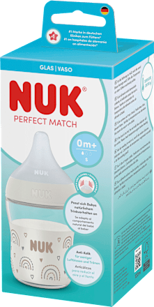 Babyflasche aus Glas Perfect Match weiß, von Geburt an, 120 ml, 1 St