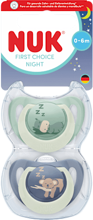 Schnuller First Choice Night Silikon, grün/blau, 0-6 Monate, 1 St