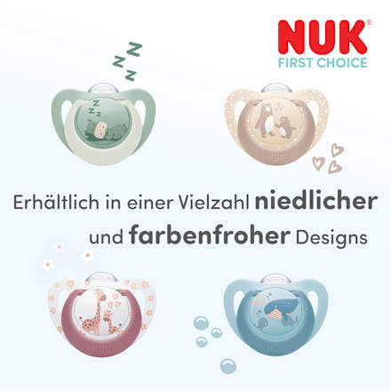 Schnuller First Choice Night Silikon, grün/blau, 18-36 Monate, 2 St