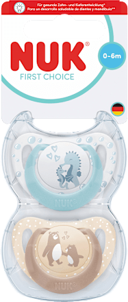 Schnuller First Choice Silikon, blau/creme, 0-6 Monate, 1 St