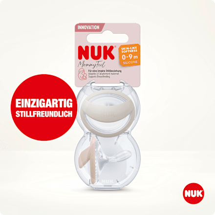 Schnuller Mommy Feel Silikon, creme, Gr.1, 0-9 Monate, 2 St NUK