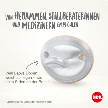 Mommy Feel siliconen fopspeen, roze/crème, maat 1, 0-9 maanden, 2 stuks