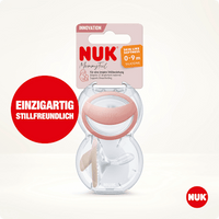 Mommy Feel siliconen fopspeen, roze/crème, maat 1, 0-9 maanden, 2 stuks