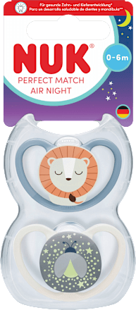 Schnuller Perfect Match Air Night Silikon, 0-6 Monate, 2 St