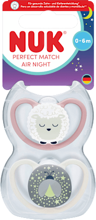 Schnuller Perfect Match Air Night Silikon, 0-6 Monate, 2 St