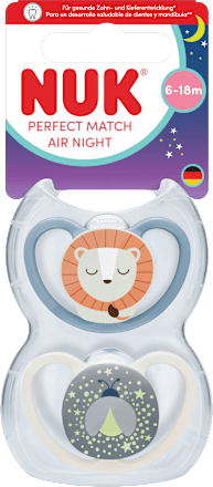 Schnuller Perfect Match Air Night Silikon, 6-18 Monate, 2 St
