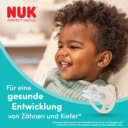 Schnuller Perfect Match Air Night Silikon, blau/weiß, 18-36 Monate, 2 St