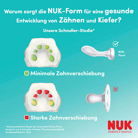 Schnuller Perfect Match Air Night Silikon, blau/weiß, 18-36 Monate, 2 St