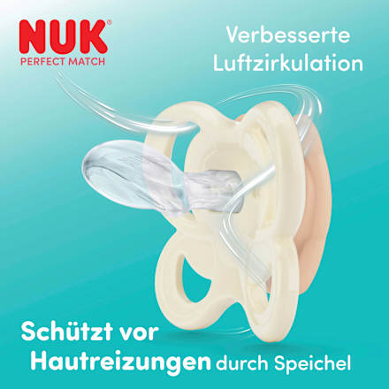 Schnuller Perfect Match Air Silikon, creme/mint, 0-6 Monate, 1 St