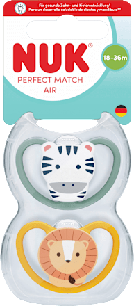 Schnuller Perfect Match Air Silikon, grün/senf, 18-36 Monate, 2 St