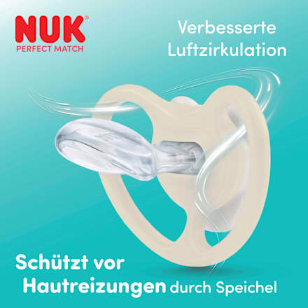 Schnuller Perfect Match Air Silikon, grün/senf, 18-36 Monate, 2 St