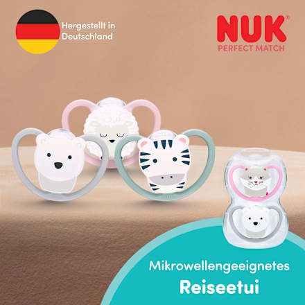 Schnuller Prefect Match Air Silikon, rosa/grau, 6-18 Monate, 2 St