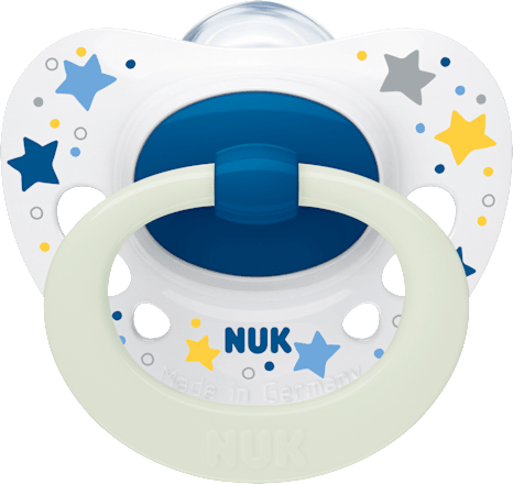 Schnuller Signature Night Silikon, blau, 6-18 Monate, 2 St NUK