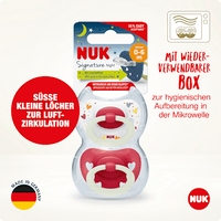 Schnuller Signature Night Silikon, rot, 0-6 Monate, 2 St NUK