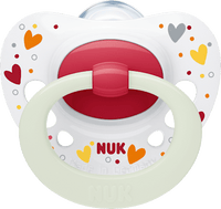 Schnuller Signature Night Silikon, rot, 6-18 Monate, 2 St NUK