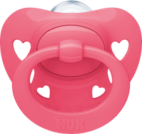 Schnuller Signature Silikon, gelb/pink, 6-18 Monate, 2 St NUK