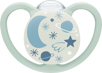 Schnuller Space Night Silikon, lila/mint,  ab 18 Monate, 2 St NUK