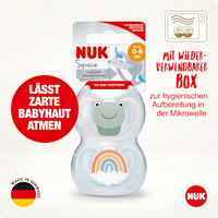 Schnuller Space Silikon, beige/blau, 0-6 Monate, 2 St NUK