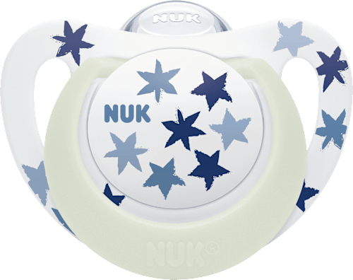 Schnuller Star Day & Night Silikon, grün/blau, Gr.3, 18-36 Monate, 2 St NUK