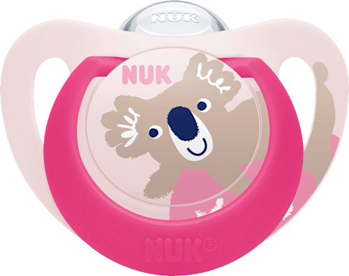 Schnuller Star Day & Night Silikon, pink/weiß, Gr.2, 6-18 Monate, 2 St NUK