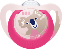 Schnuller Star Day & Night Silikon, pink/weiß, Gr.2, 6-18 Monate, 2 St NUK