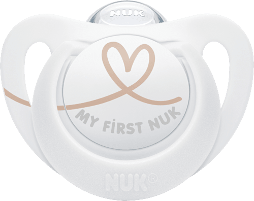 Ster siliconen fopspeen, roze/wit, maat 1, 0-6 maanden, 2 stuks