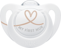 Ster siliconen fopspeen, roze/wit, maat 1, 0-6 maanden, 2 stuks