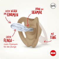 Ster siliconen fopspeen, roze/wit, maat 1, 0-6 maanden, 2 stuks