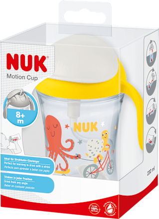 Drinkrietje beker Motion Cup geel, 230 ml, 1 st.
