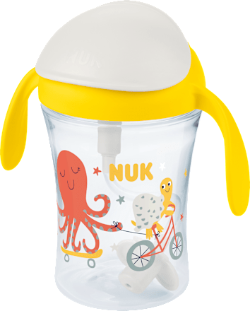 Drinkrietje beker Motion Cup geel, 230 ml, 1 st.