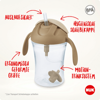 Drinkrietje beker Motion Cup geel, 230 ml, 1 st.