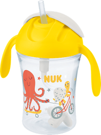 Drinkrietje beker Motion Cup geel, 230 ml, 1 st.