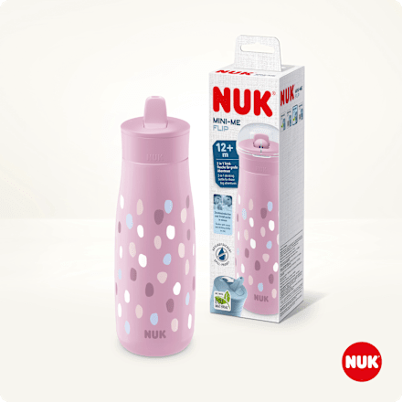 Mini-Me drinkrietje fles paars, 450ml, 1 stuk