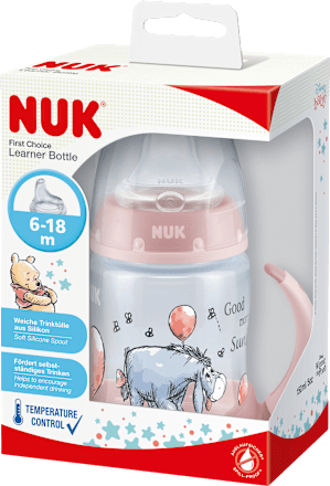 Trinklernflasche First Choice Disney Temperature Control , rosa, 6-18 Monate, 150ml, 1 St NUK