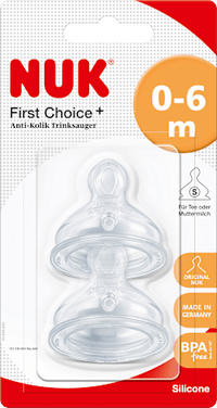 Trinksauger First Choice+ Silikon, 0-6 Monate, Gr. S (Tee), 2 St NUK