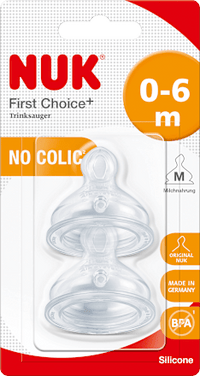 Trinksauger First Choice+ Silikon, Gr. M (Milch), 0-6 Monate, 2 St NUK