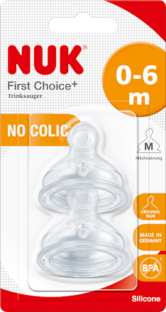 Trinksauger First Choice+ Silikon, Gr. M (Milch), 0-6 Monate, 2 St NUK