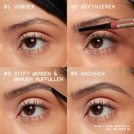Augenbrauenstift Blade & Shade Nano 07 Ash Brown, 0,06 g