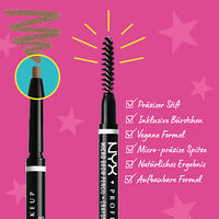 Augenbrauenstift Micro 04 Chocolate, 0,09 g NYX PROFESSIONAL MAKEUP