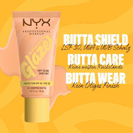 Foundation Buttermelt Glaze mit LSF 30, 01 Whipped Butta, 30 ml