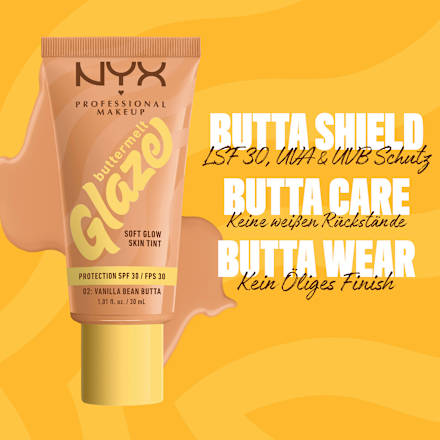 Foundation Buttermelt Glaze mit LSF 30, 02 Vanilla Bean Butta, 30 ml
