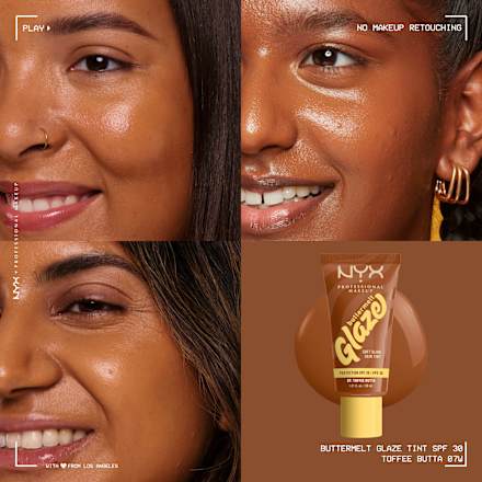 Foundation Buttermelt Glaze mit LSF 30, 07 Toffee Butta, 30 ml