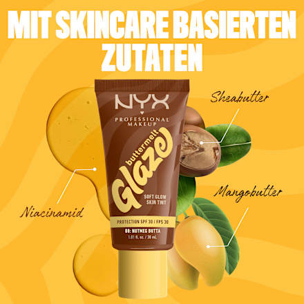 Foundation Buttermelt Glaze mit LSF 30, 08 Nutmeg Butta, 30 ml