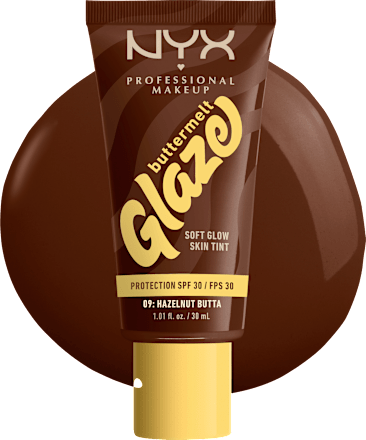 Foundation Buttermelt Glaze met SPF 30, 09 Hazelnoot Butta, 30 ml