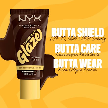Foundation Buttermelt Glaze met SPF 30, 10 Chocolade Butta, 30 ml