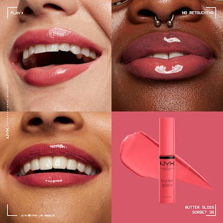 Lipgloss Butter 36 Sorbet, 8 ml NYX PROFESSIONAL MAKEUP